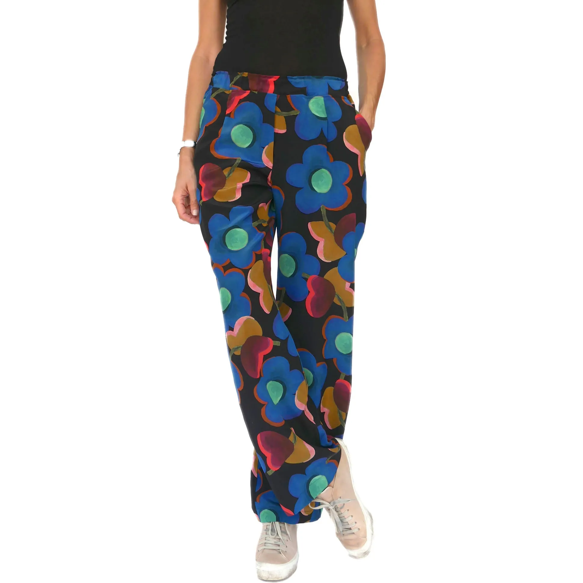 Blooming Silk Pull-On Pants