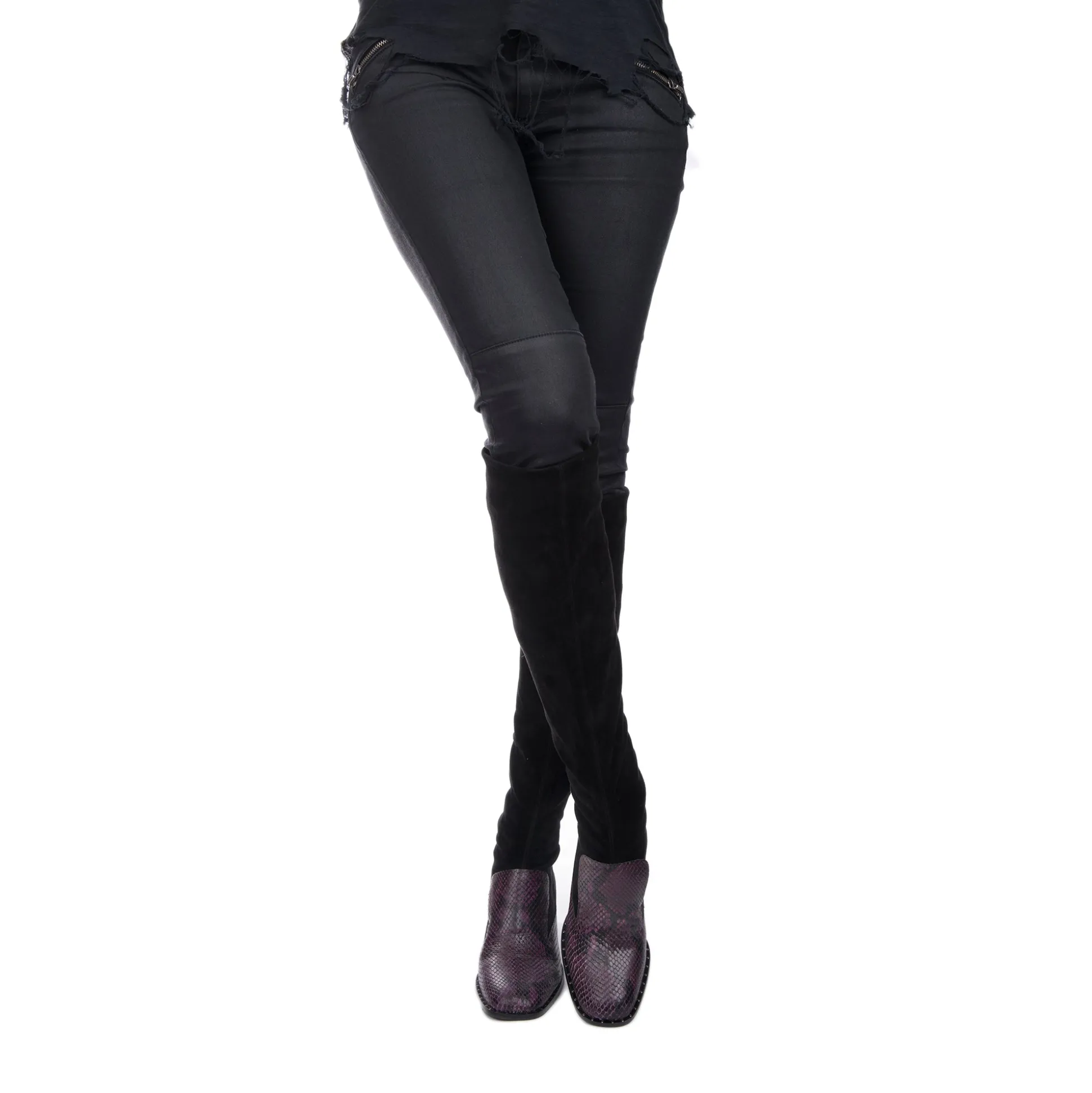 Boot Suede Stretch Black