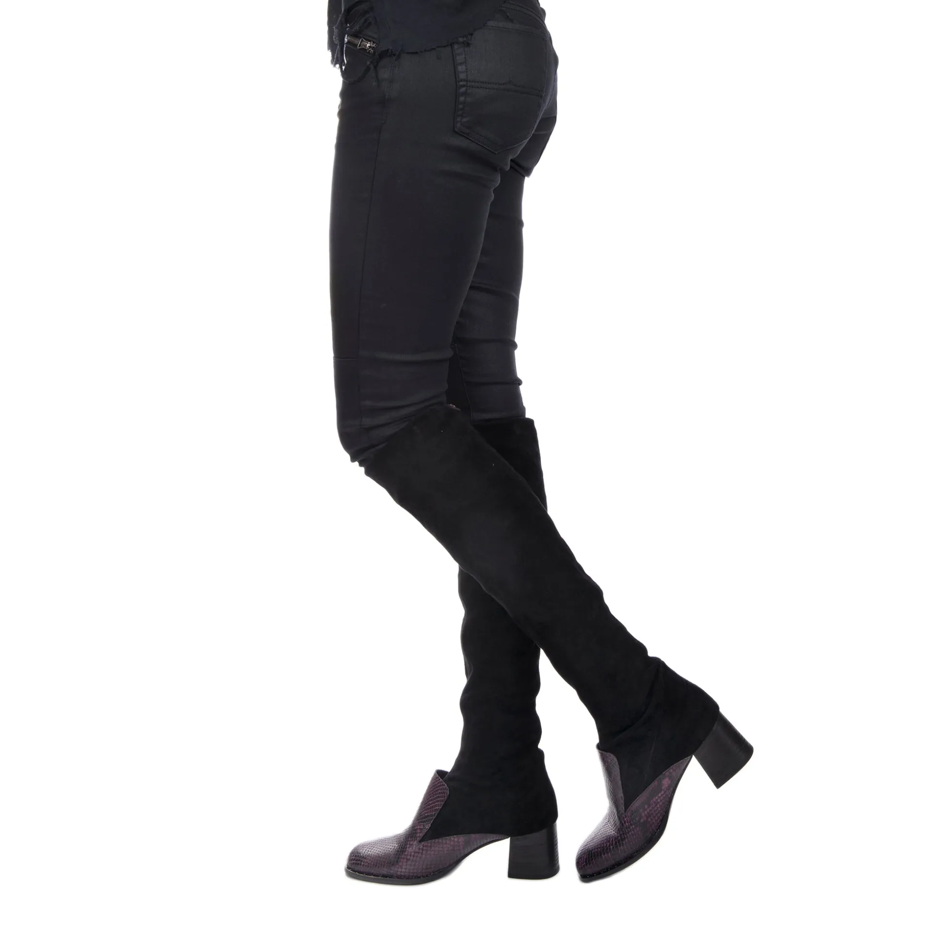 Boot Suede Stretch Black