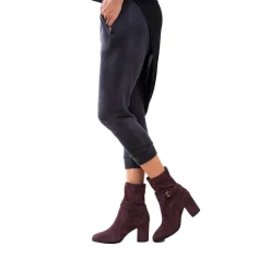 Bootie Camoscio Stretch Burgundy