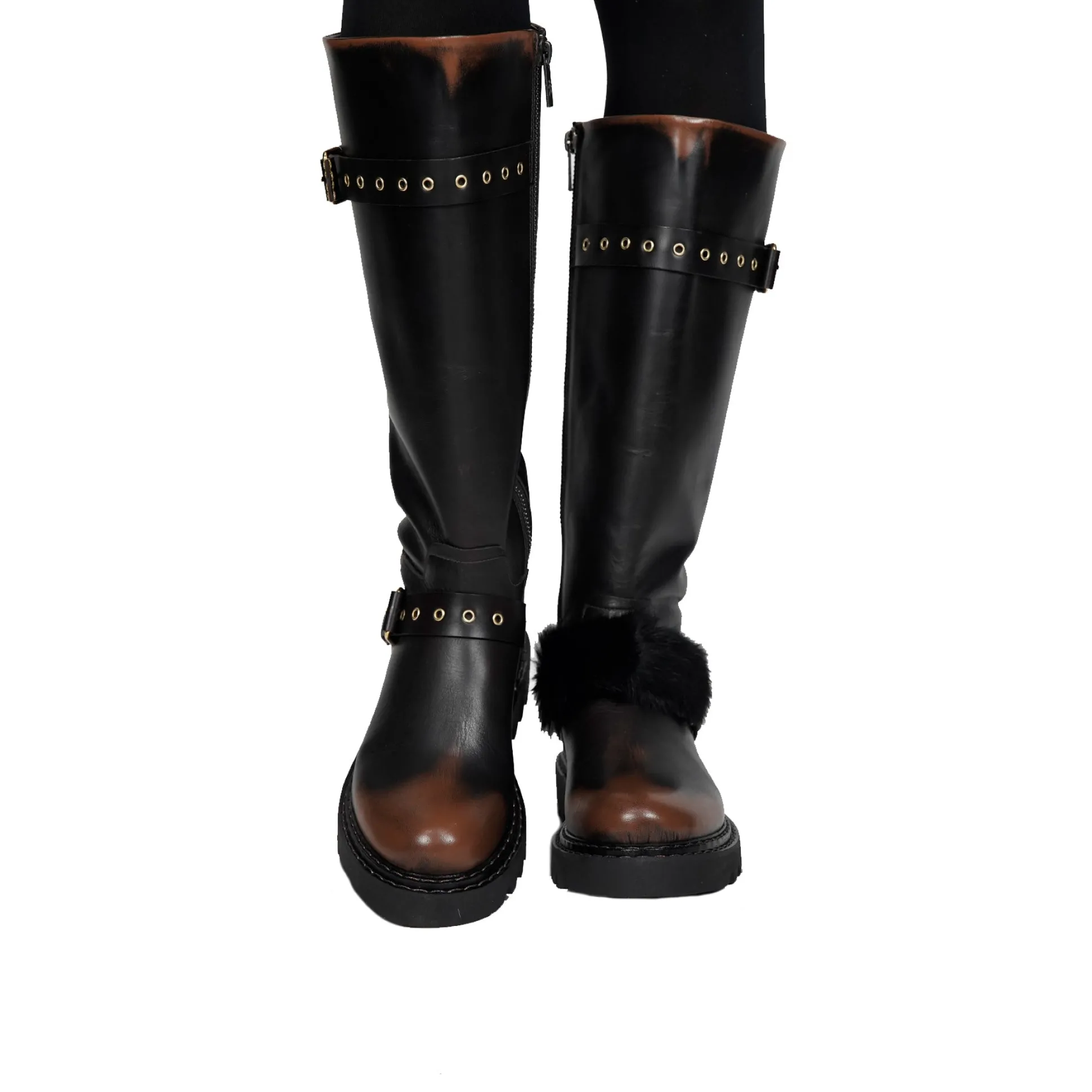 Brushed High Boot Brandy