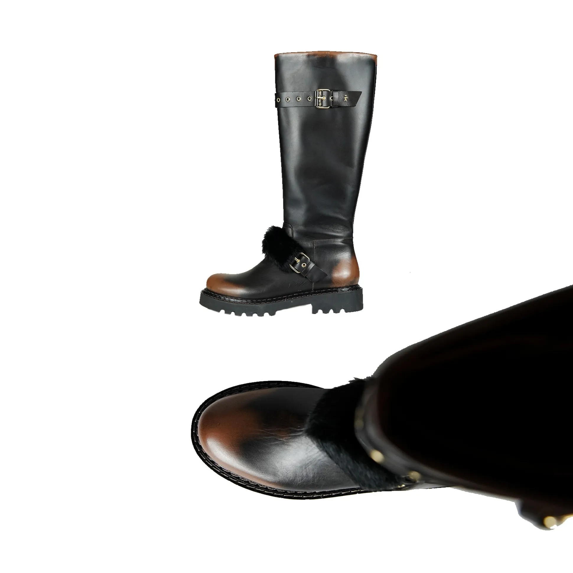 Brushed High Boot Brandy