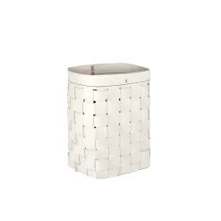 Cesta Figaro Leather Strap Large Basket White
