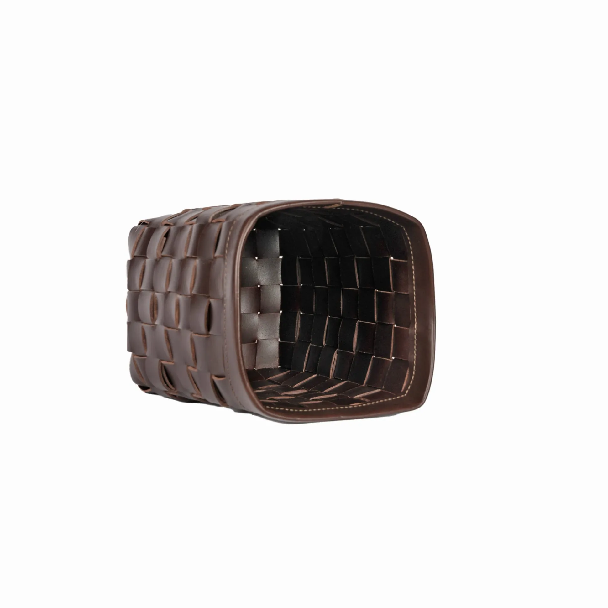 Cesta Figaro Leather Strap Large Basket Ebano