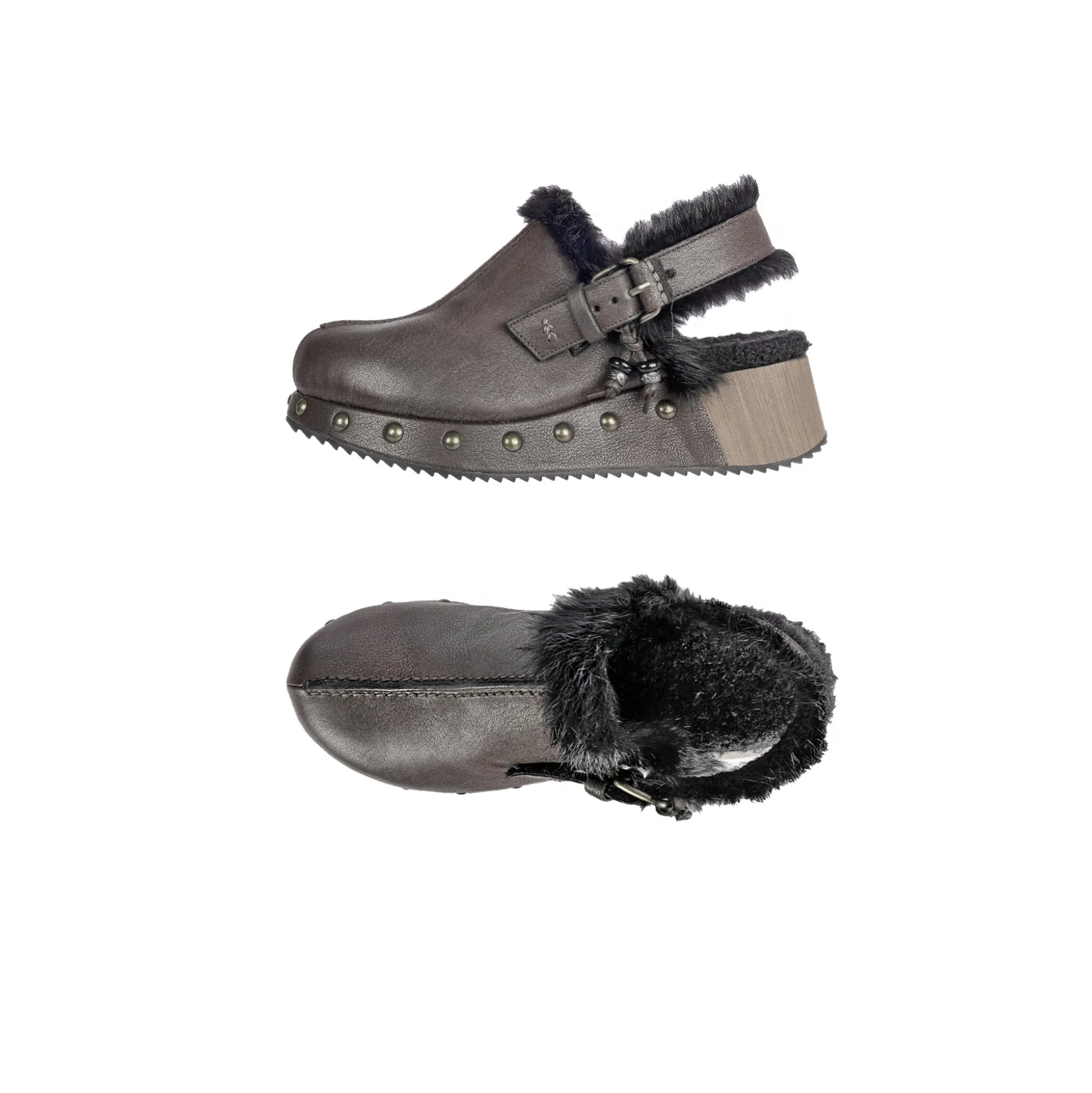 Chanel Platform Clog Fur Ombreggiato Bronze