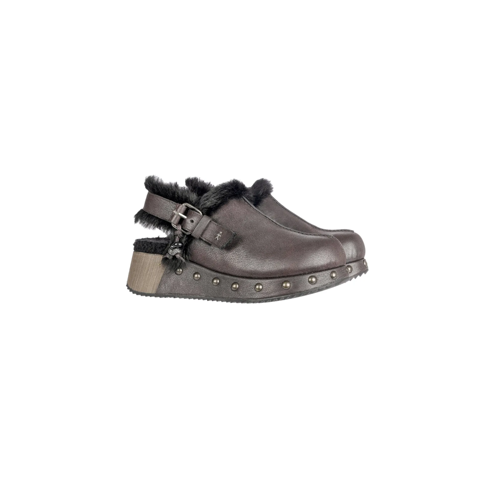 Chanel Platform Clog Fur Ombreggiato Bronze