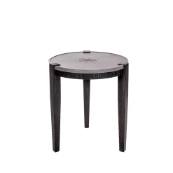 Coffee Table Rotondo Cuoio Anthracite