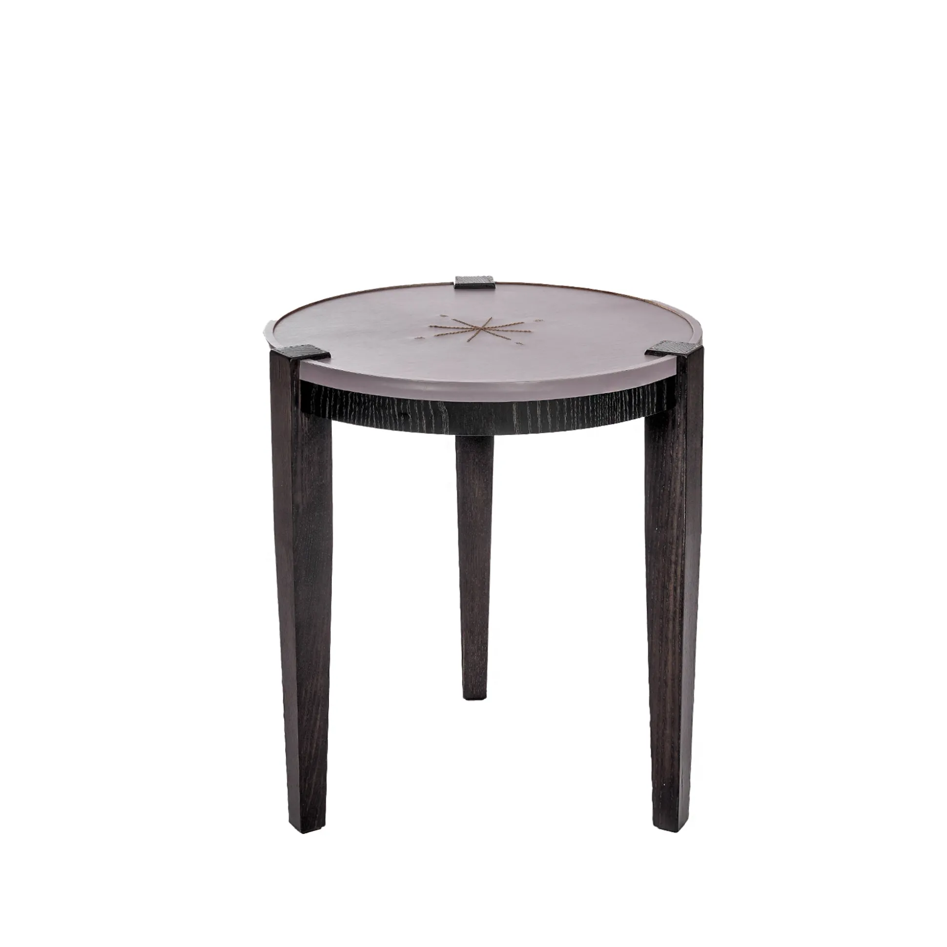 Coffee Table Rotondo Cuoio Anthracite