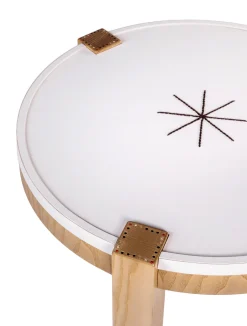Coffee Table Rotondo Cuoio White