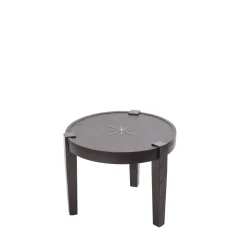 Coffee Table Rotondo Cuoio Brown