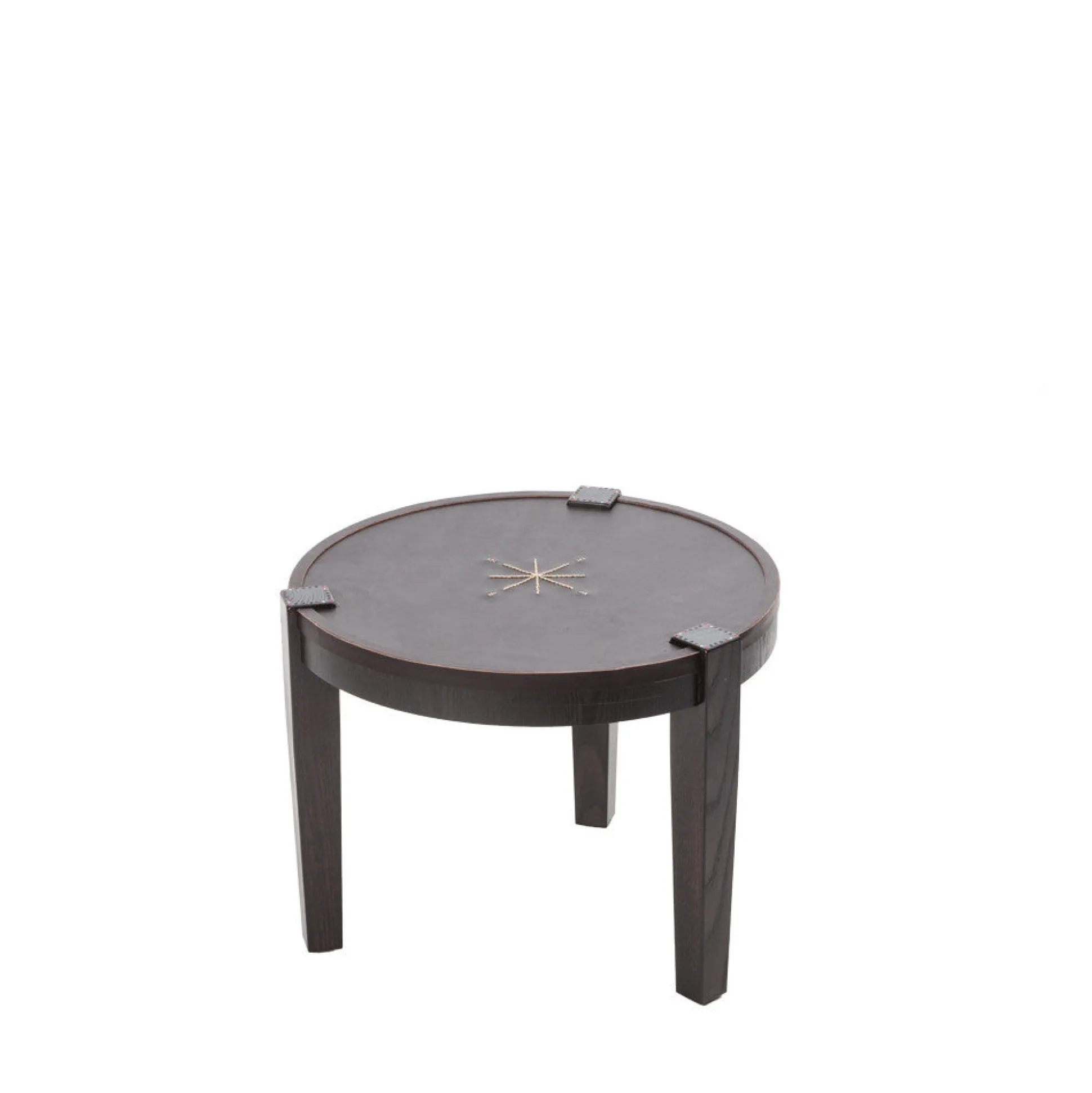 Coffee Table Rotondo Cuoio Brown