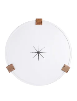 Coffee Table Rotondo Cuoio White