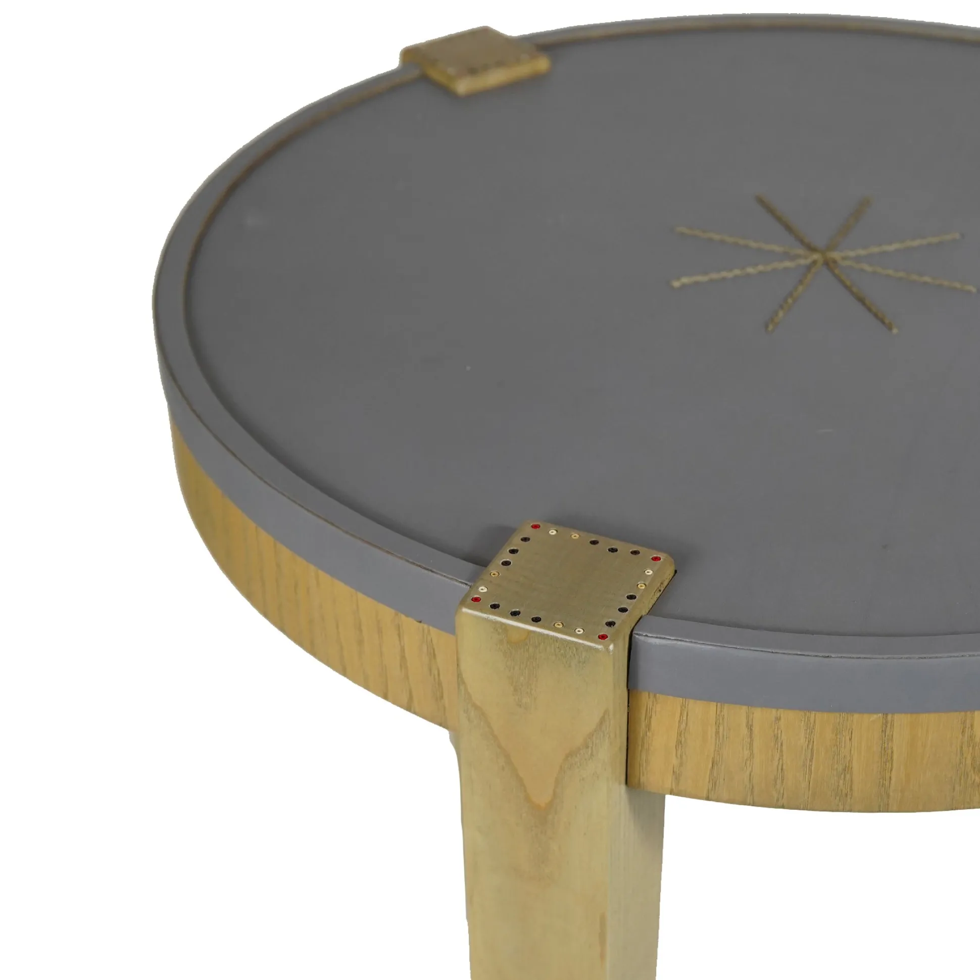COFFEE TABLE ROTONDO CUOIO BRINA