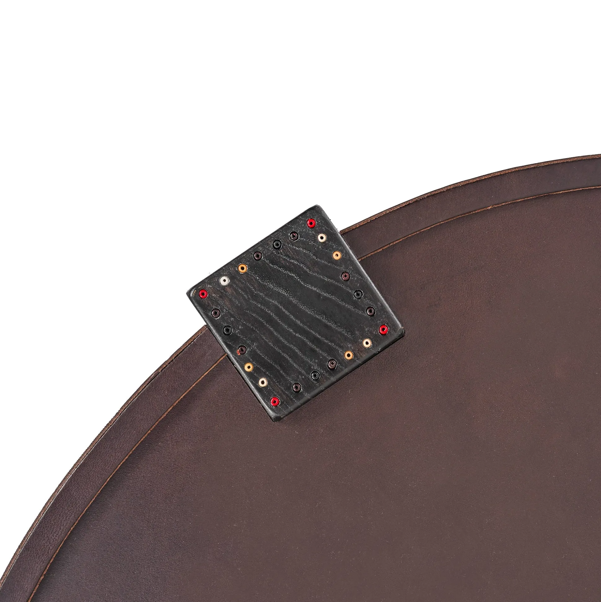 Coffee Table Rotondo Cuoio Brown