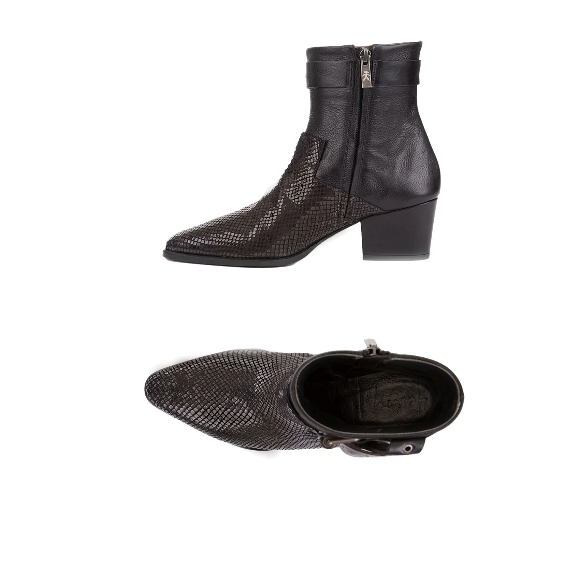 COWBOY BOOT PRINTED PYTHON Black
