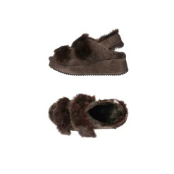 Fur Sandal Grattato Dark Brown