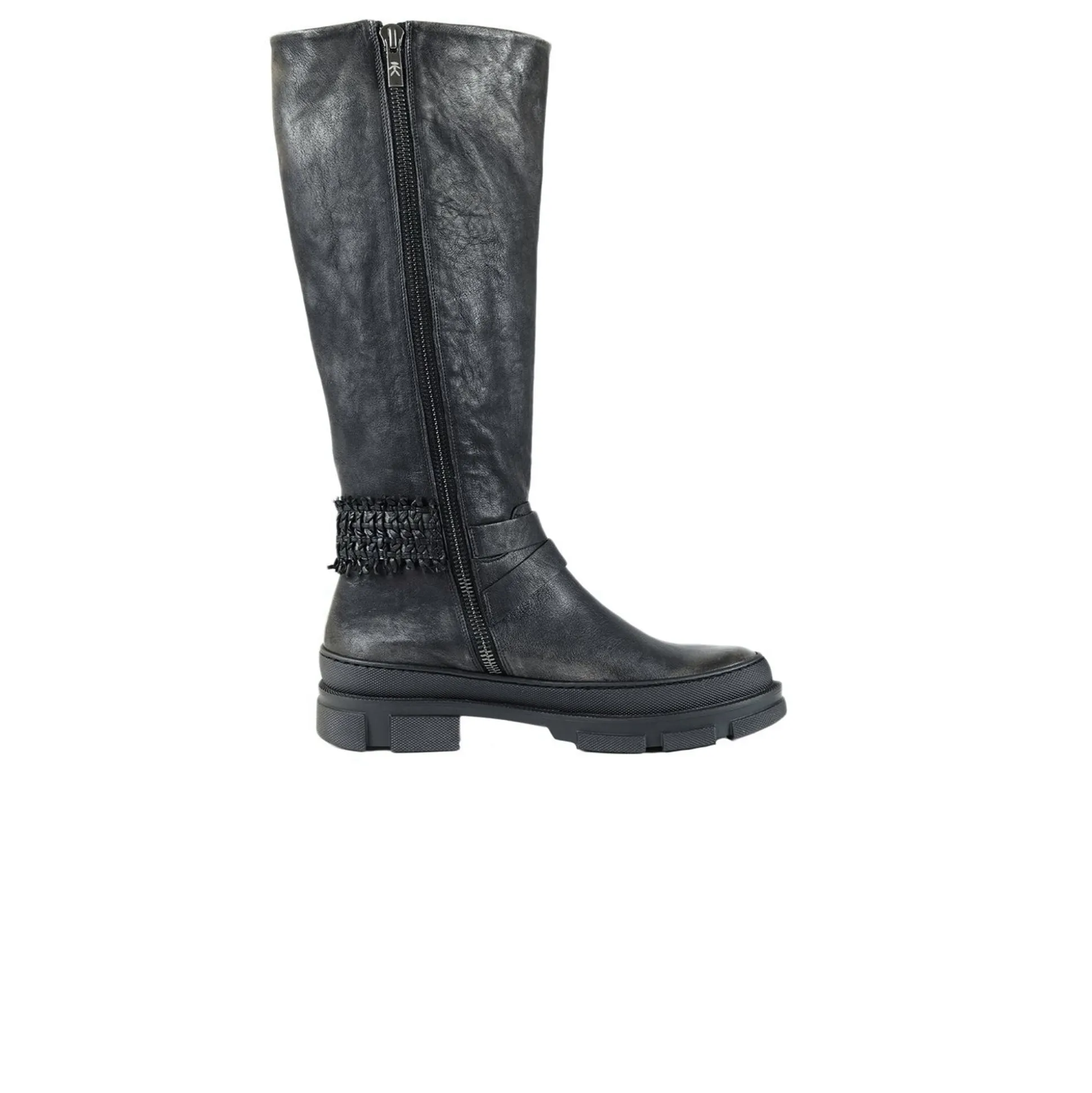 High Boot Woven Strap Anthracite