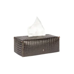 Kleenex Box Printed Croco Dark Brown