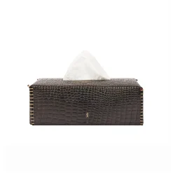 Kleenex Box Printed Croco Dark Brown