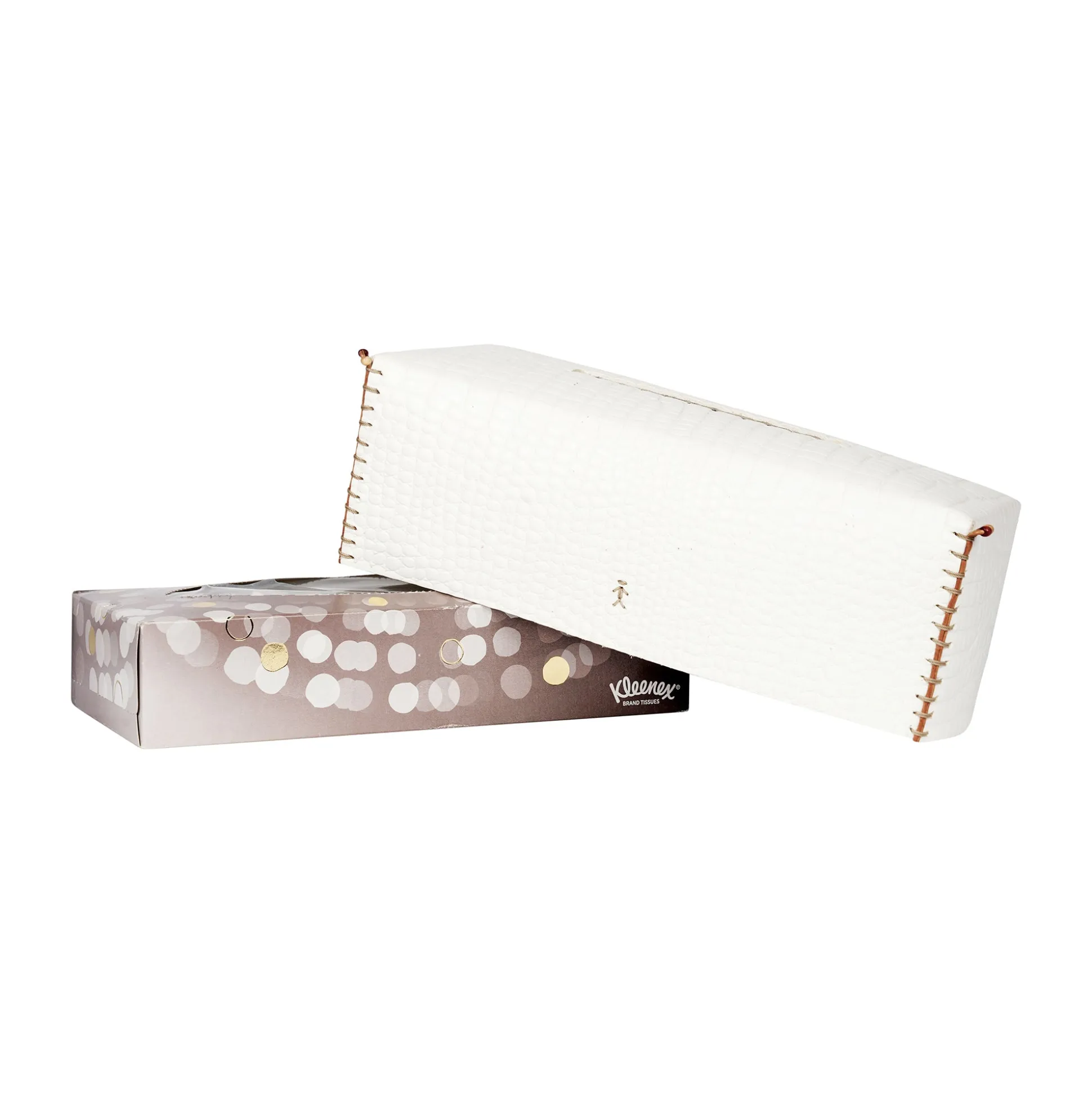 Kleenex Box Printed Croco White