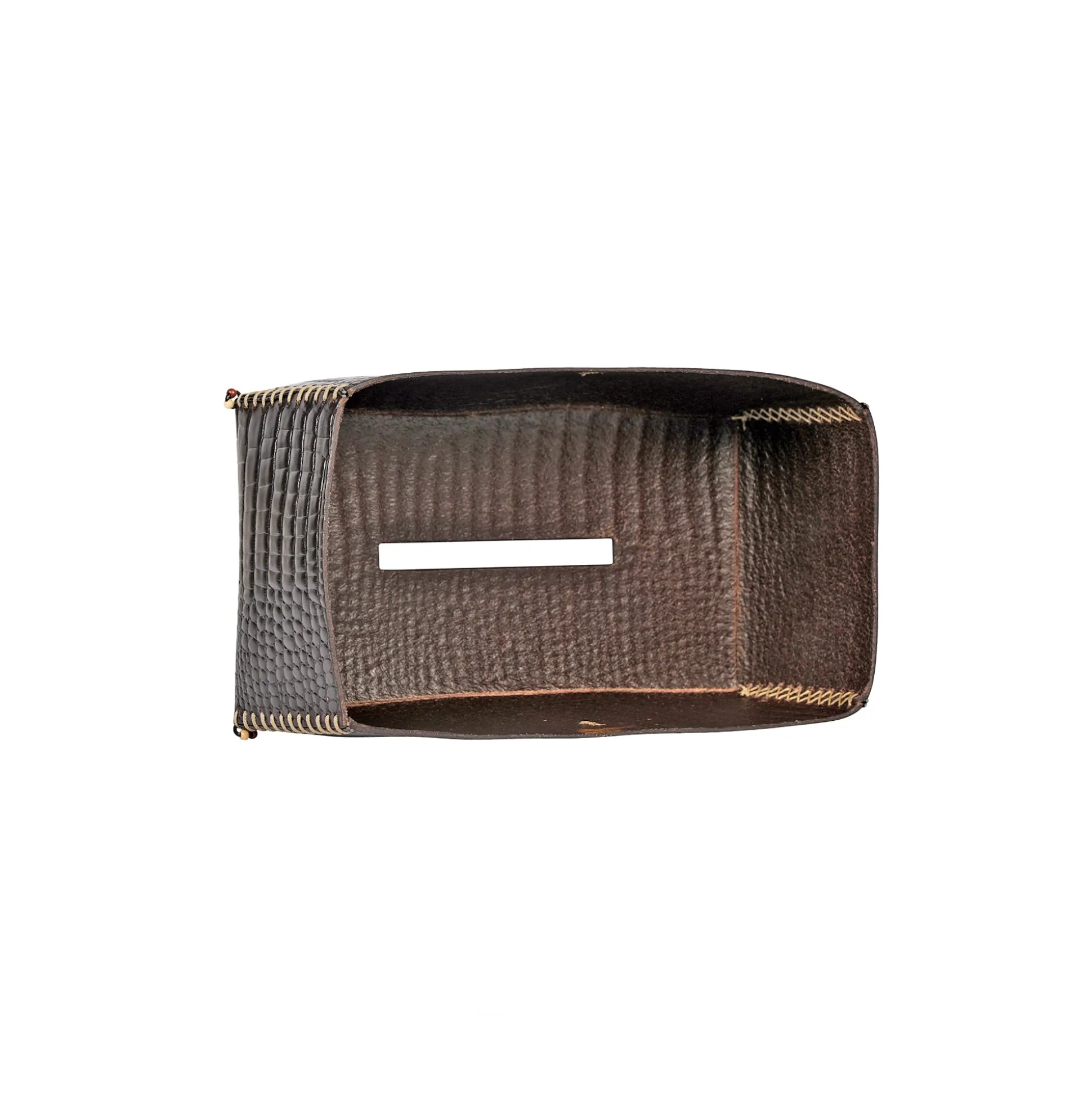 Kleenex Box Printed Croco Dark Brown