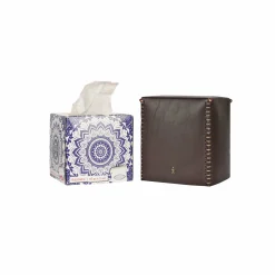 Kleenex Box Square Cuoio Dark Brown