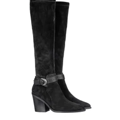 Knee Boot Stretch Chamois Black