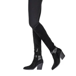 Knee Boot Stretch Chamois Black