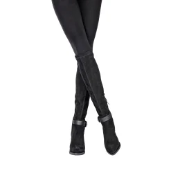 Knee Boot Stretch Chamois Black