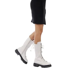 Lace-up Boot Old Iron White