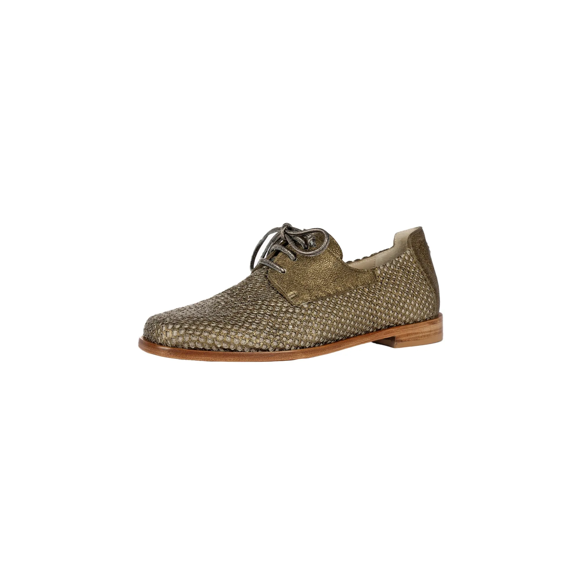Lace-up Shoe Mesh Lamè Bronze