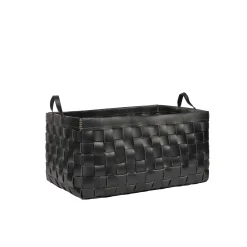 Large Basket Leather Black
