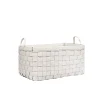 Large Basket Leather White