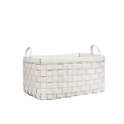 Large Basket Leather White
