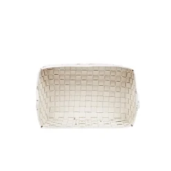 Large Basket Leather White