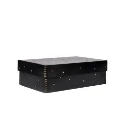Leather Box Perline L Black