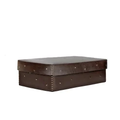 Leather Box Perline L Ebony