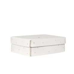 Leather Box Perline L White