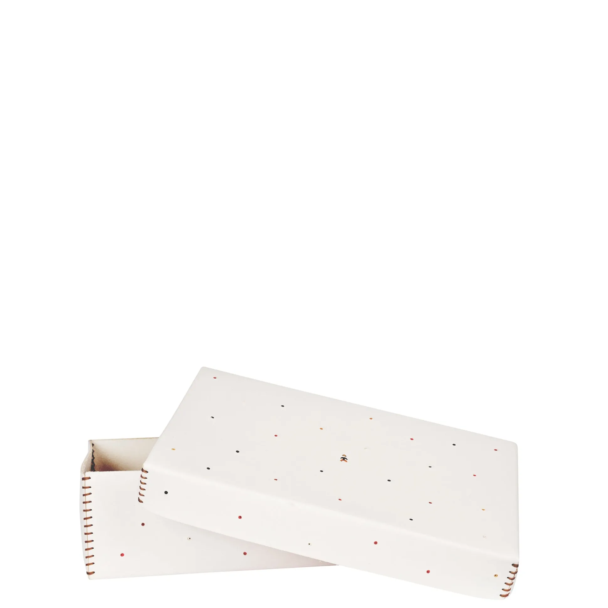 Leather Box Perline L White
