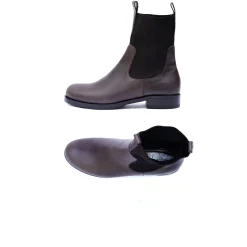 Leather Gored Bootie Brown