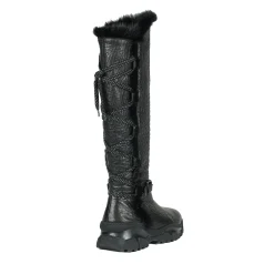 Leather Shearling Knee Boot Black