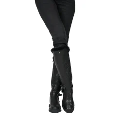 Leather Shearling Knee Boot Black