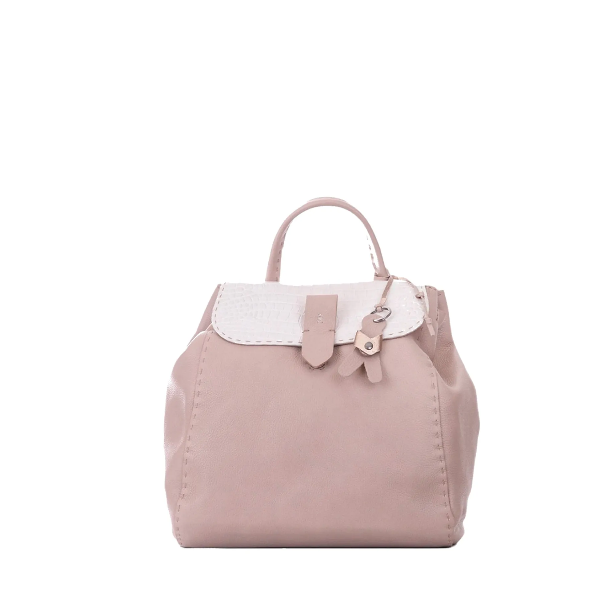 Lia Backpack L Cervo/Printed Croco Pink