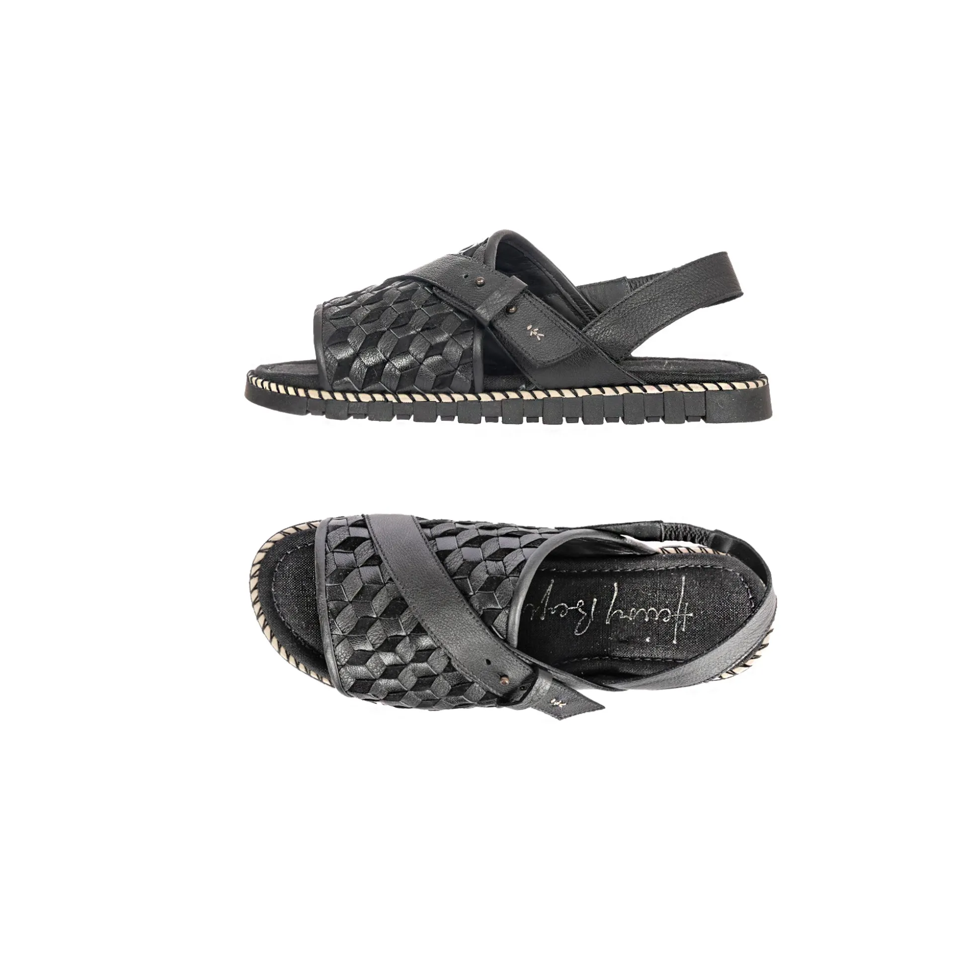 Man Sandal Intreccio 3D Black