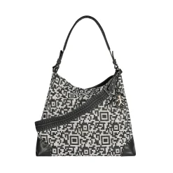 Minerva L Fabric Tessuto Geometrico White / Black