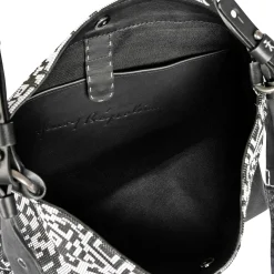 Minerva L Fabric Tessuto Geometrico White / Black