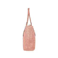 Minerva Shopping M Intreccio Crochet Pinkish Tan