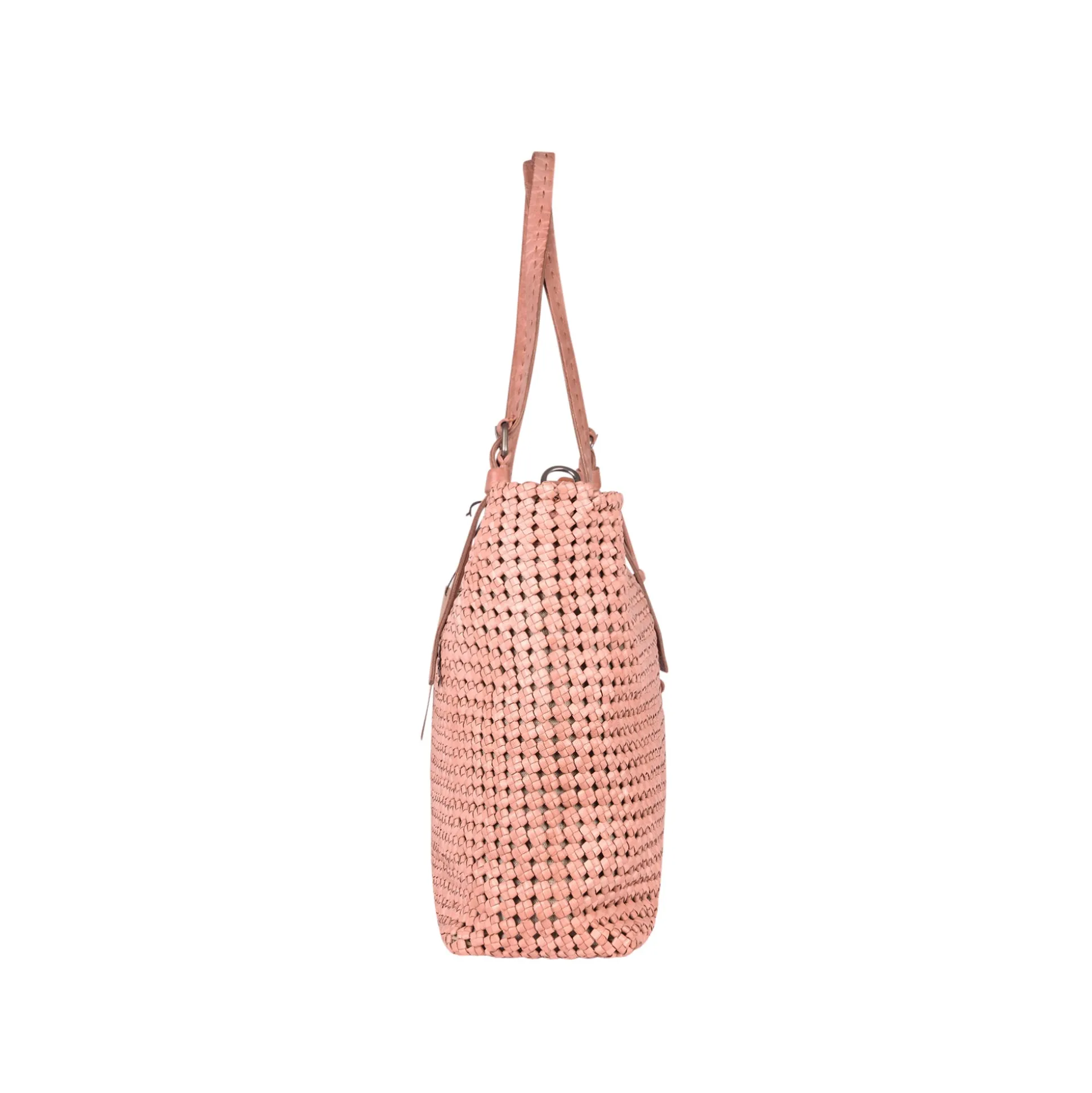 Minerva Shopping M Intreccio Crochet Pinkish Tan
