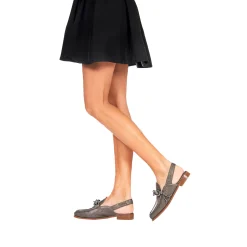 Moccasins Chanel Vegetal Lamè Dark Silver