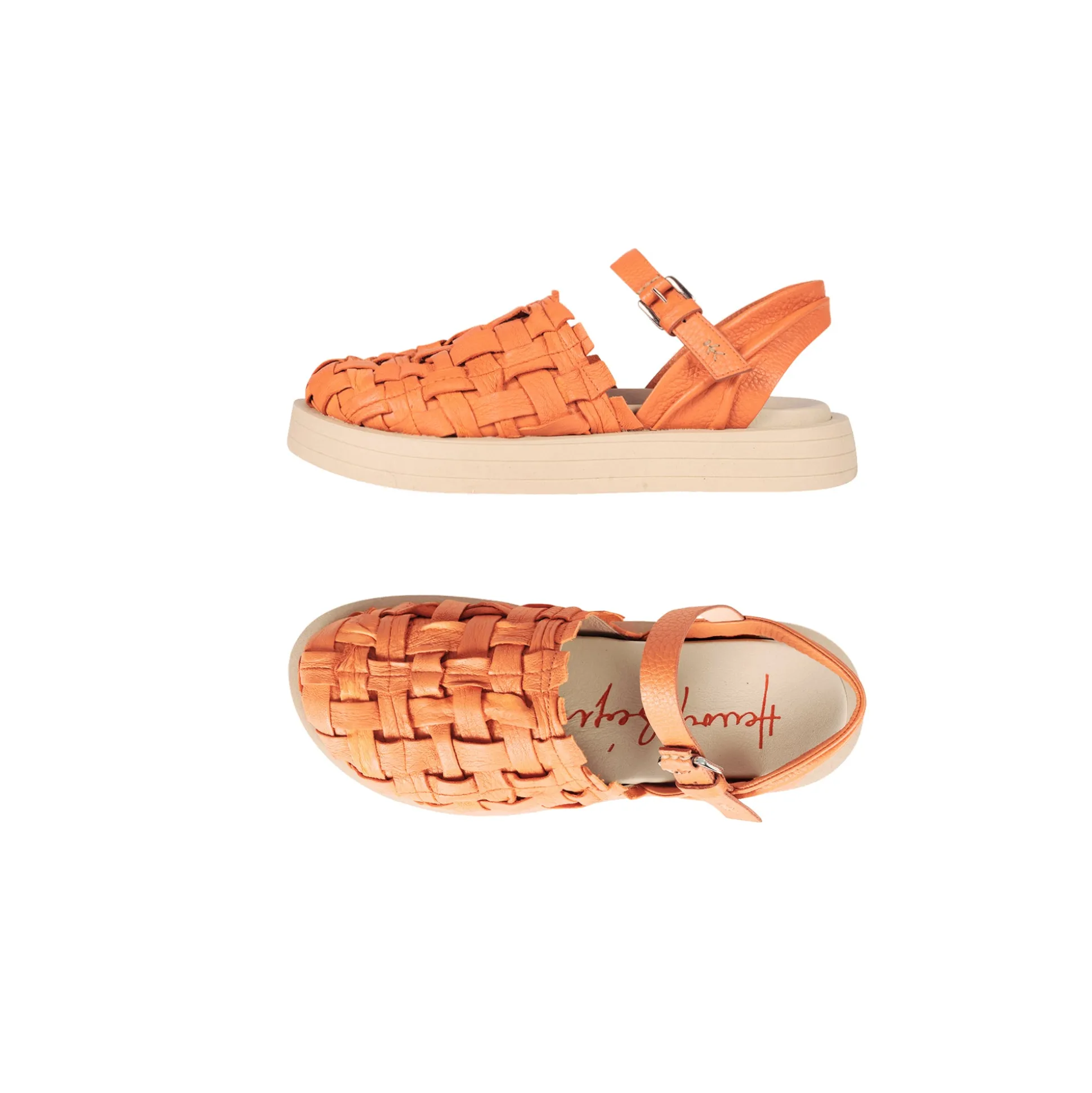 Mule Intreccio Cesta orange